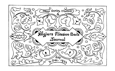 Algiers Mission Band Journal - June-Dec. 1921