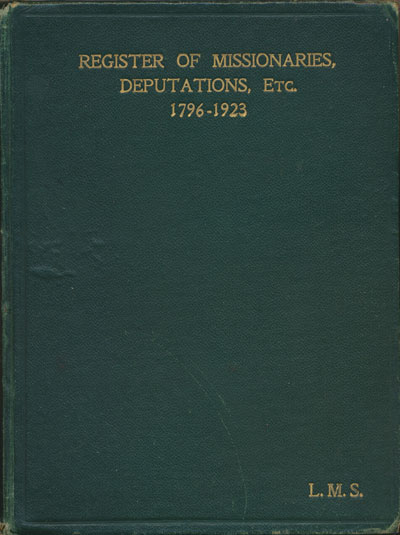 Register of London Missionary Society Missionaries
