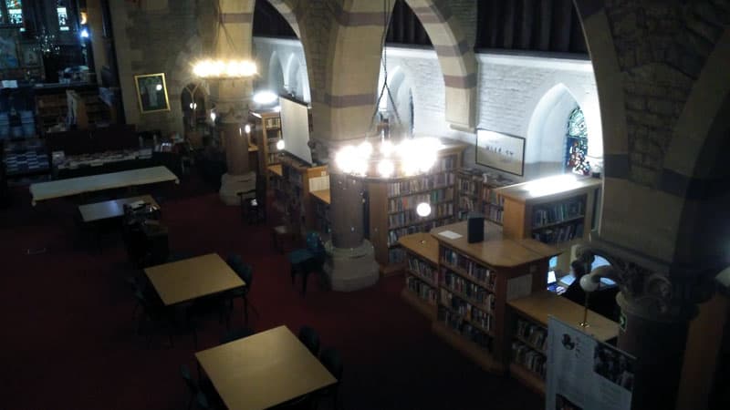 Library of the Oxford Centre for Mission Studies,taken from the upper gallery