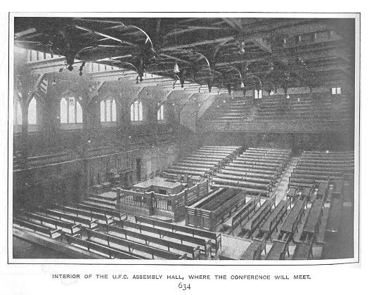 Interior of the UF.C. Assembly Hall, Where the Conference Will Meet